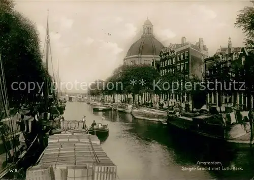 AK / Ansichtskarte Amsterdam_Niederlande Singel Gracht met Luth Kerk Amsterdam_Niederlande