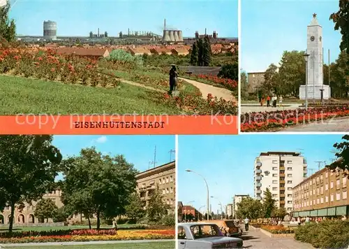 AK / Ansichtskarte Eisenhuettenstadt Am Rosenhuegel Platz der DSF Wohnblock Pawlowallee Leninallee Eisenhuettenstadt