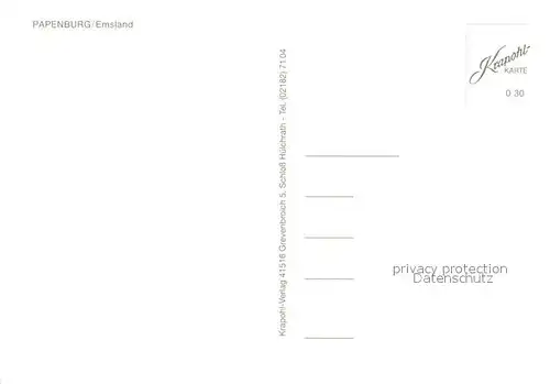 AK / Ansichtskarte Papenburg_Ems Rathaus Hauptkanal rechts und links Von Velen Anlage Papenburg Ems