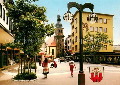 AK / Ansichtskarte Pirmasens Hauptstrasse Fussgaengerzone mit Lutherkirche Pirmasens