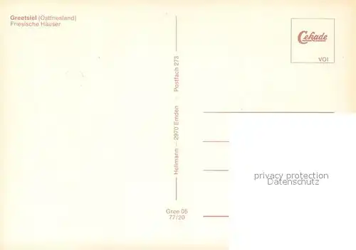 AK / Ansichtskarte Greetsiel Friesische Haeuser Greetsiel