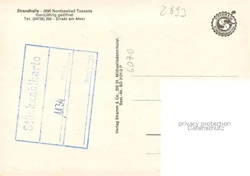AK / Ansichtskarte Tossens_Nordseebad Strandhalle Strand DLRG Stand Tossens_Nordseebad