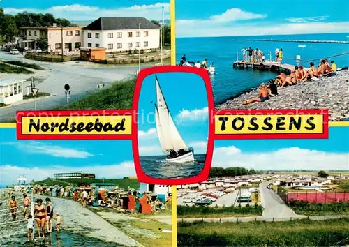AK / Ansichtskarte Tossens_Nordseebad Strand Promenade Teilansichten Tossens_Nordseebad