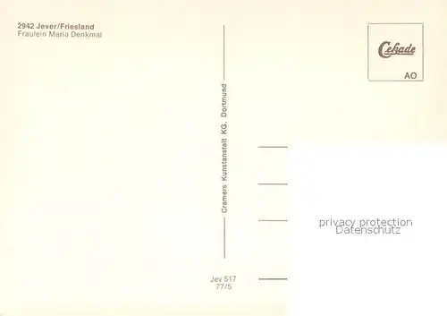 AK / Ansichtskarte Jever Fraeulein Maria Denkmal Jever