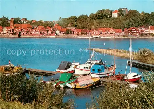 AK / Ansichtskarte Lauenburg_Elbe Bootssteg Unterstadt Lauenburg Elbe