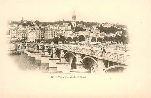 AK / Ansichtskarte Saint Cloud_Hauts de Seine Vue generale Pont sur la Seine Saint Cloud