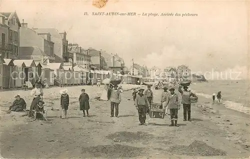 AK / Ansichtskarte Saint Aubin sur Mer_Calvados La plage arrivee des pecheurs Saint Aubin sur Mer