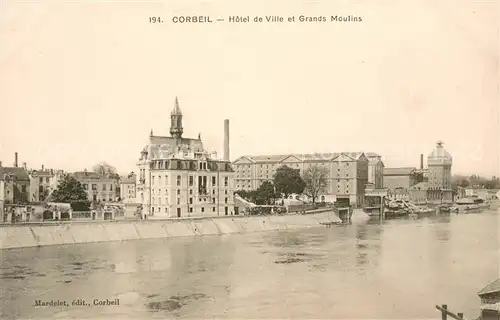 AK / Ansichtskarte Corbeil Essonnes Hotel de Ville et Grands Moulins Corbeil Essonnes