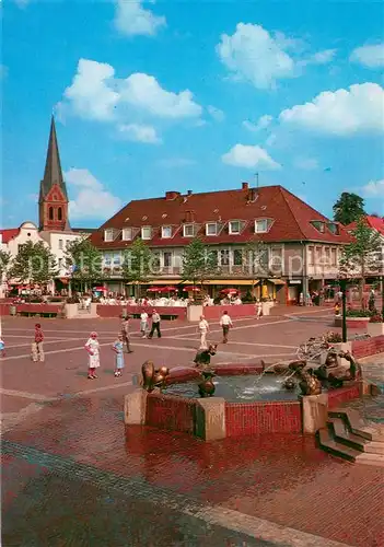 AK / Ansichtskarte Lingen_Ems Markt mit Fabelbrunnen Lingen_Ems