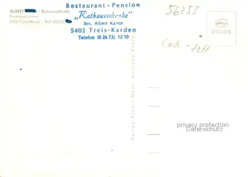 AK / Ansichtskarte Treis Karden Rathaus Schenke Treis Karden