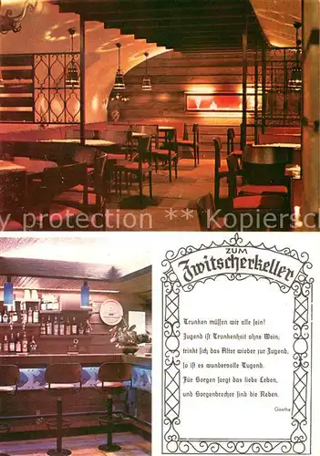 AK / Ansichtskarte Treis Karden Hotel Weinhaus Petry Im Zwitscherkeller Gastraum Bar Treis Karden