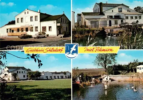 AK / Ansichtskarte Insel_Fehmarn Gaestehaus Suisdorf Teilansichten Schwanenteich Insel Fehmarn