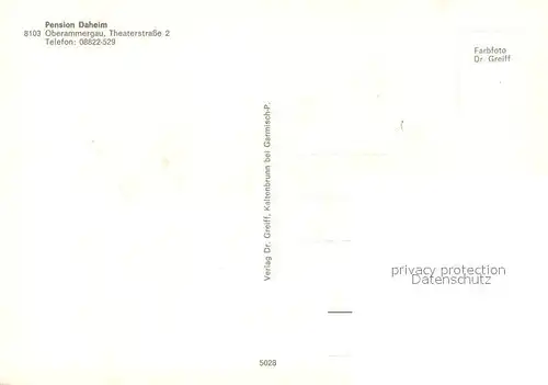 AK / Ansichtskarte Oberammergau Pension Daheim Oberammergau