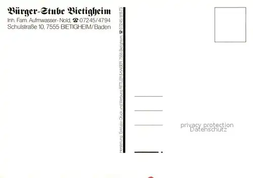 AK / Ansichtskarte Bietigheim_Baden Buerger Stube Bietigheim Bietigheim_Baden