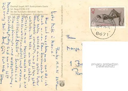 AK / Ansichtskarte Rudolphstein Gasthaus Vogel Gaststube Panorama Rudolphstein