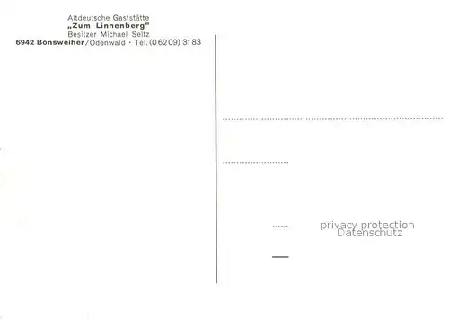 AK / Ansichtskarte Bonsweiher Altdeutsche Gaststaette Zum Linnenberg Gastraeume Bonsweiher