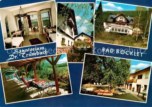 AK / Ansichtskarte Bad_Bocklet Sanatorium Dr Truembach Gastraum Terrasse Liegewiese Bad_Bocklet