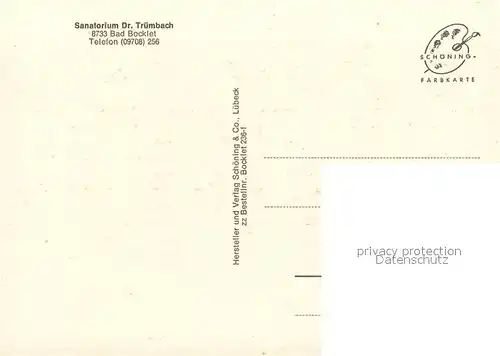 AK / Ansichtskarte Bad_Bocklet Sanatorium Dr Truembach Bad_Bocklet