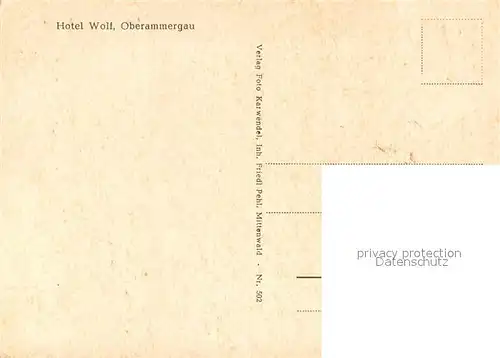 AK / Ansichtskarte Oberammergau Hotel Wolf Oberammergau