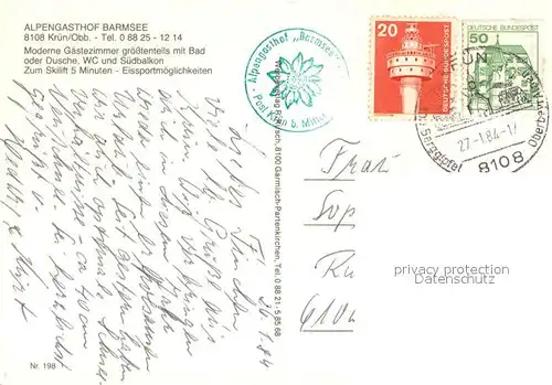 AK / Ansichtskarte Kruen Alpengasthof Barmsee Kruen