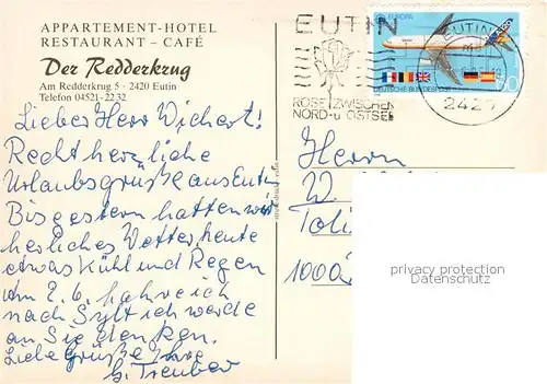 AK / Ansichtskarte Eutin Appartement Hotel Cafe Der Redderkrug am Grossen Eutiner See Bar Gastraeume Eutin