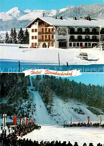 AK / Ansichtskarte Reit_Winkl Hotel Steinbacherhof Sprungschanze Reit_Winkl