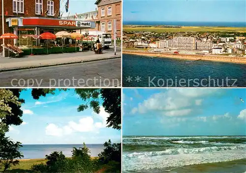 AK / Ansichtskarte Westerland_Sylt SPAR Markt Fliegeraufnahme Wattdurchblick Keitum Nordsee Westerland_Sylt