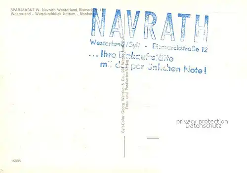 AK / Ansichtskarte Westerland_Sylt SPAR Markt Fliegeraufnahme Wattdurchblick Keitum Nordsee Westerland_Sylt