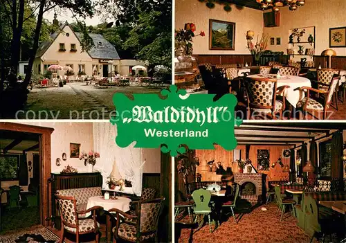 AK / Ansichtskarte Westerland_Sylt Cafe Restaurant Waldidyll Gastraeume Westerland_Sylt