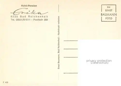 AK / Ansichtskarte Bad_Reichenhall Hotel Pension Erika Bad_Reichenhall