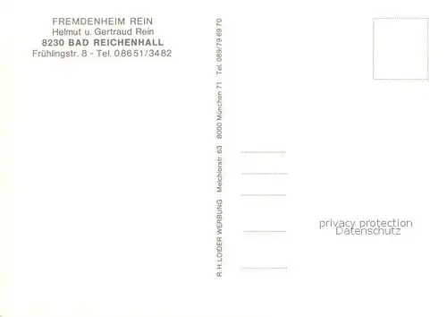 AK / Ansichtskarte Bad_Reichenhall Fremdenheim Rein Bad_Reichenhall