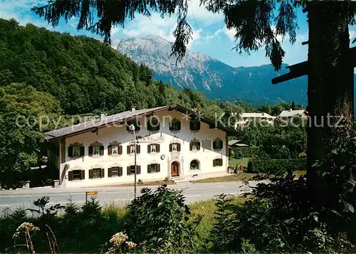 AK / Ansichtskarte Karlstein_Oberbayern Gasthof Moserwirt mit Hochstaufen Karlstein_Oberbayern