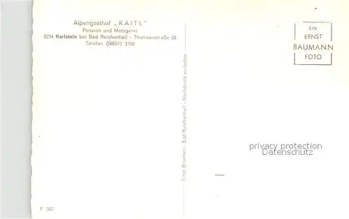 AK / Ansichtskarte Karlstein_Oberbayern Alpengasthof Kaitl Karlstein_Oberbayern