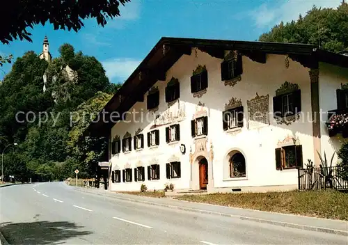 AK / Ansichtskarte Karlstein_Oberbayern Gasthof Moserwirt mit St Pankraz Karlstein_Oberbayern