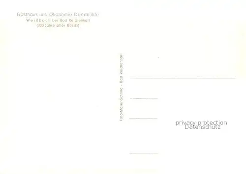 AK / Ansichtskarte Weissbach_Bad_Reichenhall Gasthaus und oekonomie Obermuehle Weissbach_Bad_Reichenhall