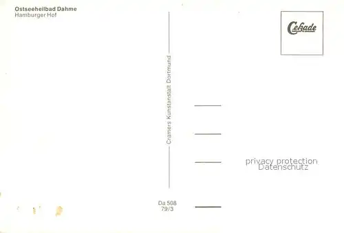 AK / Ansichtskarte Dahme_Ostseebad_Holstein Hamburger Hof 