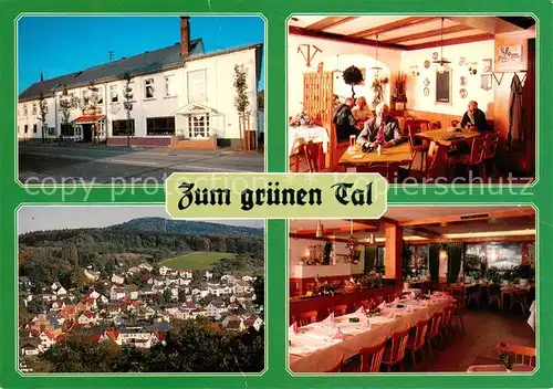 AK / Ansichtskarte Niederjosbach Gasthaus Zum gruenen Tal Gastraeume Panorama Niederjosbach