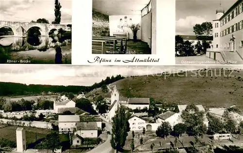 AK / Ansichtskarte Pfuenz Roemer Bruecke Kapelle im Schloss Dioezesanjugendhaus Schloss Pfuenz Panorama Pfuenz