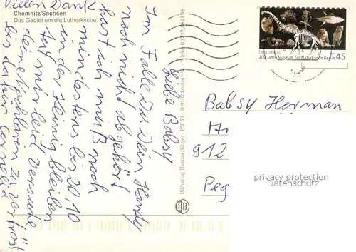 AK / Ansichtskarte Chemnitz Gebiet um die Lutherkirche Fliegeraufnahme Chemnitz