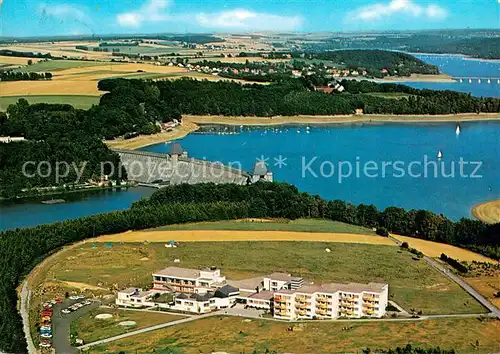 AK / Ansichtskarte Guenne_Moehnesee Heinrich Luebke Haus Fliegeraufnahme Guenne Moehnesee