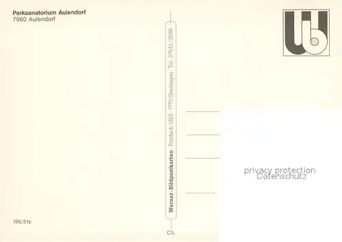 AK / Ansichtskarte Aulendorf Parksanatorium Aulendorf Fliegeraufnahme Aulendorf