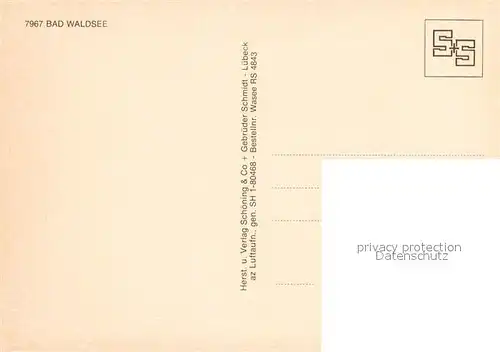 AK / Ansichtskarte Bad_Waldsee Fliegeraufnahme Bad_Waldsee