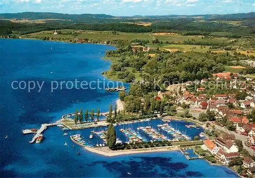 AK / Ansichtskarte Uhldingen Muehlhofen Bodensee Hafen Fliegeraufnahme Uhldingen Muehlhofen
