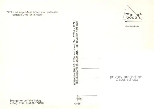 AK / Ansichtskarte Unteruhldingen am Bodensee Fliegeraufnahme Unteruhldingen