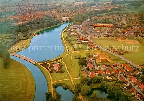 AK / Ansichtskarte Warendorf Ems See Fliegeraufnahme Warendorf