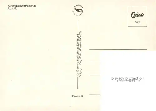 AK / Ansichtskarte Greetsiel Fliegeraufnahme Greetsiel