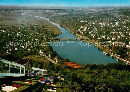 AK / Ansichtskarte Kettwig Fliegeraufnahme mit Cafe Restaurant Haus Seeblick Kettwig