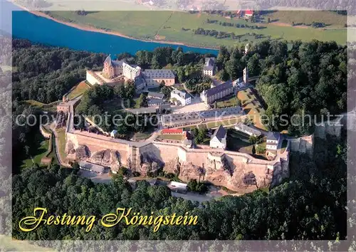 AK / Ansichtskarte Koenigstein_Saechsische_Schweiz Festung Koenigstein Fliegeraufnahme Koenigstein_Saechsische