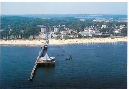 AK / Ansichtskarte Heringsdorf_Ostseebad_Usedom Fliegeraufnahme mit Seebruecke Heringsdorf_Ostseebad