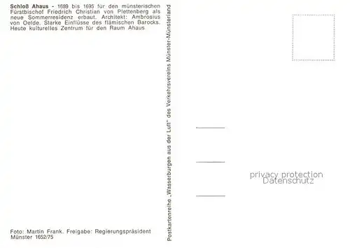 AK / Ansichtskarte Ahaus Schloss Ahaus Fliegeraufnahme Ahaus